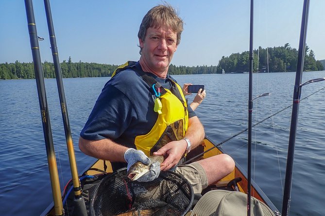 3 Hour Algonquin Park Bass & Trout Fishing (private- price is for 1 or 2 people) - Canoe + Torqeedo electric motor: the comfort upgrade you feel right away