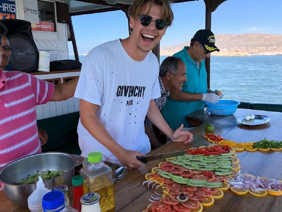 Agadir: Boat Trip with Fishing, Swimming, and BBQ Lunch - Moroccan BBQ lunch: barbecued fish, salad, and mint tea