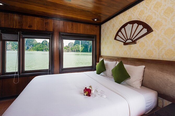 Bai Tu Long bay Deluxe cruise 2D1N: fishing villages, meals, cave, kayaking - Private Cabin Comfort: Private Bathroom, A/C, and Real Sleeping Space