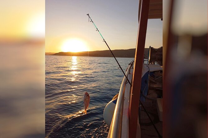 Chania Sunset Rod Fishing Experience - The homemade pie, drinks, and onboard snacks that set the mood