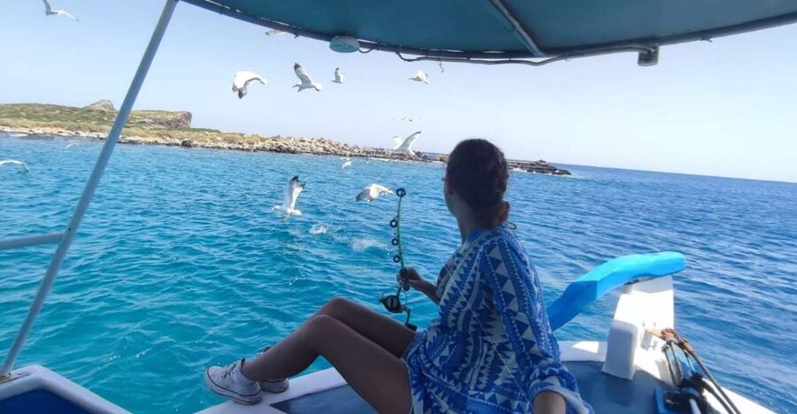 Crete: Fishing & Swimming Boat Cruise with Lunch & Drinks - Fishing lesson + real odds of catching fish