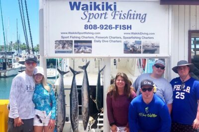 Deep Sea Exclusive Fishing Charter in Honolulu - The 38 Hatteras and tackle setup that helps you fish seriously