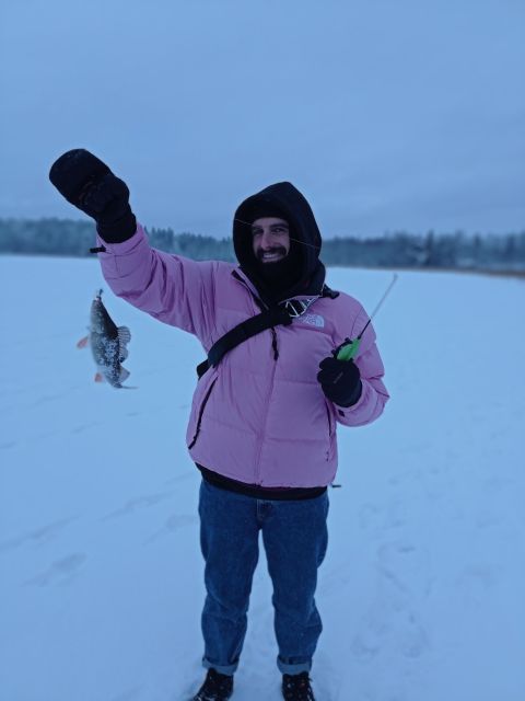 From Helsinki: Bodom Lake Ice Fishing with Food & Drinks - Walking the frozen lake and choosing where to fish