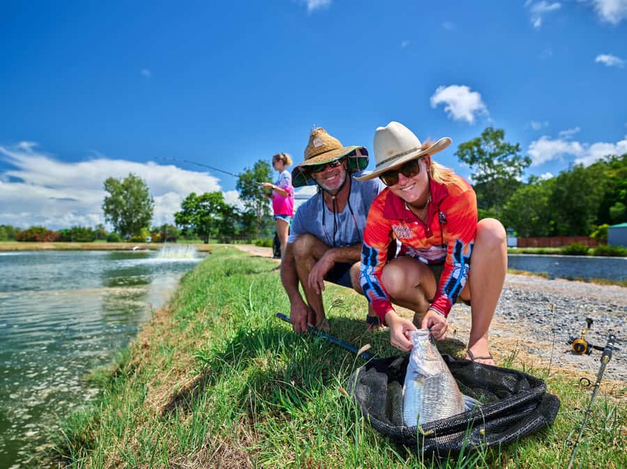 From Port Douglas: Barramundi Pond Fishing with Lunch - Inside the facility: viewing tanks and what makes these barra special