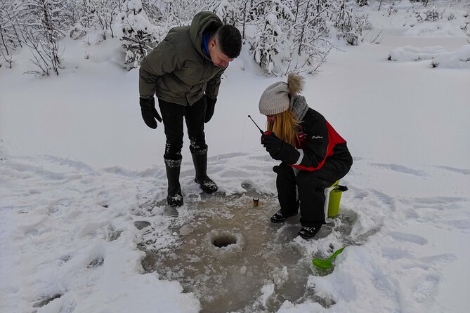 Half-Day Husky Safari and Salmon Ice Fishing Experience - Start at 8:00 with pickup and thermal outwear