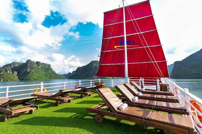Halong & Bai Tu Long Luxury Day Tour - Fishing village & Kayak - Luon Cave kayaking plus sundeck downtime for photos