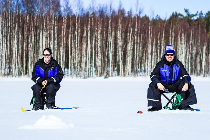 Ice Fishing Trip in Rovaniemi - On the Ice: Drilling Holes, Setting Up, and Learning the Tricks