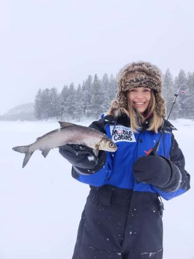 Inari: 2 hour Ice Fishing at Lake Inari - Modern ice fishing gear: sonar and the art of finding the right spot
