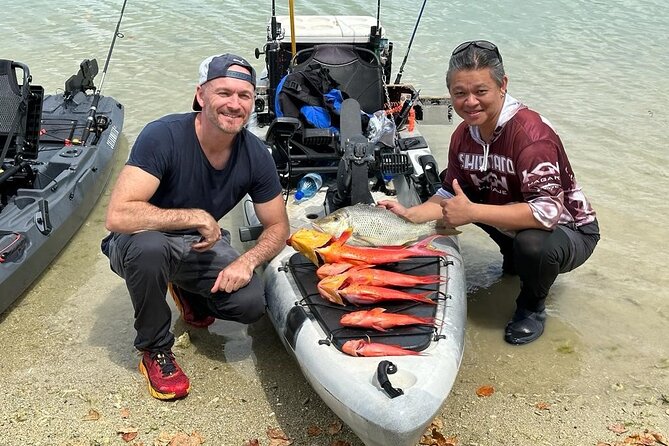 Kayak Fishing in Mauritius - Kayak setup, life vest, and included gear you can rely on