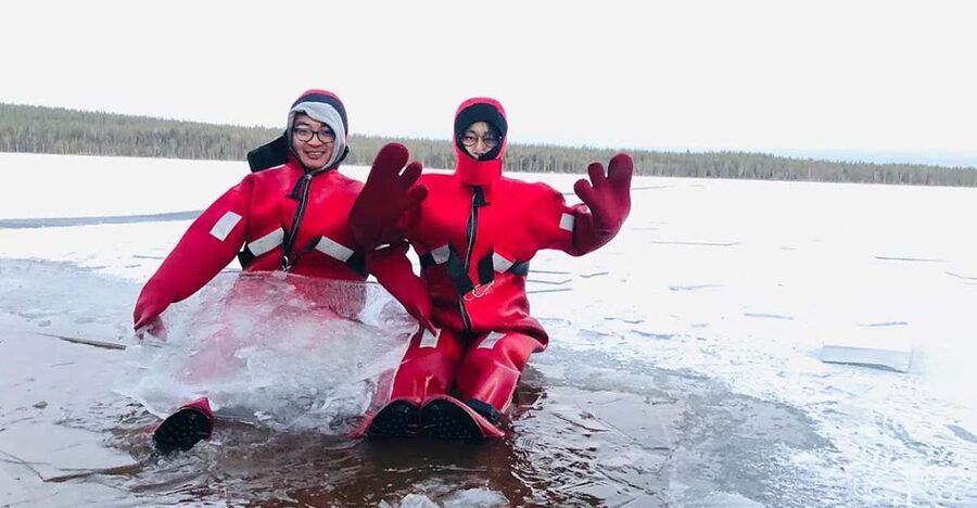 Lapland: Ice Fishing, Floating & BBQ Snow Adventure - Ice fishing lessons: hole-making, tools, and what you should expect