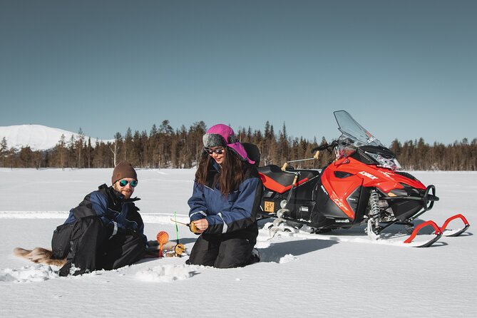 Lappish Lunch Break -Snowmobiling, ice fishing and tasty food - Ice Fishing at a Secret Hole: The Lesson That Makes It Worthwhile