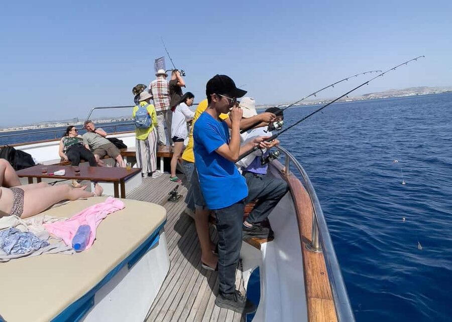 Larnaca: Glass-Bottom Boat Cruise with Fishing and BBQ Lunch - The 25-Minute Fishing Stop: Equipment On Hand, Time to Try