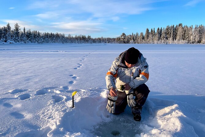 Levi: Small group ice fishing experience - Your fishing setup: hole, bait, and the patience game