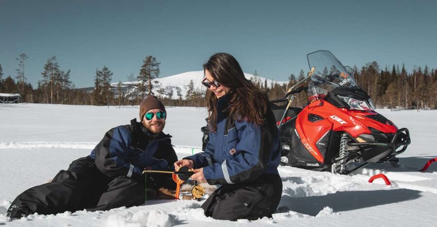 Levi: Snowmobile Safari with Ice Fishing and Outdoor Lunch - What About the Weather? Cold Is Part of the Deal