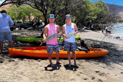 Pelagic Kayak Fishing Charter Lahaina - How the fishing works: bait first, then bottom fishing, trolling, jigging