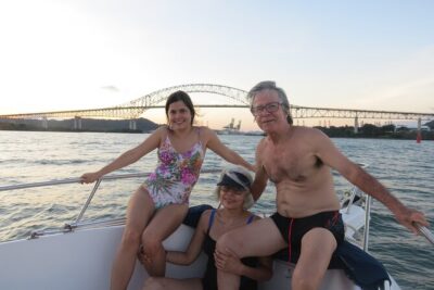 Private Fishing & Scenic Cruise – 27ft Proline | Panama Bay - Panama Canal stop: cruising near real traffic under the Americas Bridge