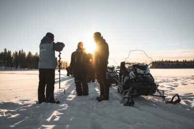 Rovaniemi: Electric Snowmobile Safari Tour with Ice Fishing - Pickup in Rovaniemi and getting kitted for real winter