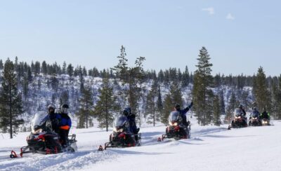 Saariselkä: Ice Fishing Safari by Snowmobile - Driving through Saariselkä’s winter forests and open fells