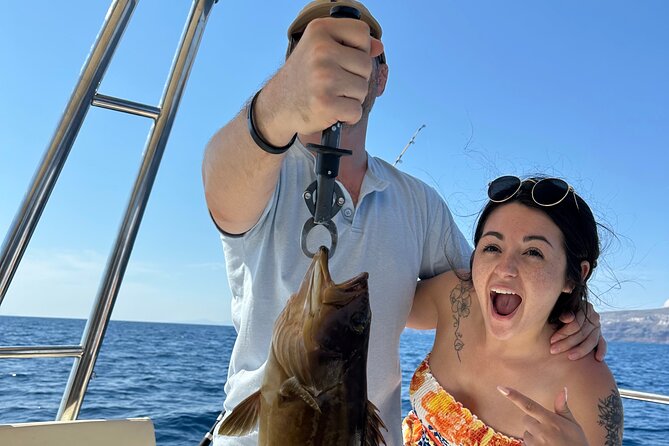 Santorini Fishing Private Cruise boat tour - BBQ, Snorkeling - Price and value: $514.18 per person, but what you’re really buying