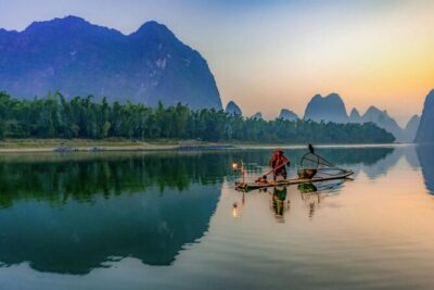Xianggong Hill Cormorant fishing show Fuli ancient bridge DayTour - Fuli Bridge on the Yulong River: classic stone-arch scale